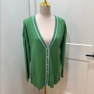 Talbots Green V-Neck Cardigan Sweater